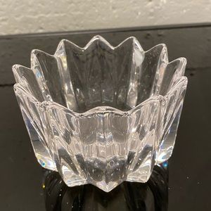 VINTAGE ORREFORS CRYSTAL FLEUR BOWL BY JAN JOHANSSON, SWEDEN 1980S